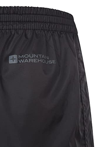 Mountain Warehouse Sobrepantalón Impermeable Pakka para Hombre - Pantalón de Secado rápido, pantalón con Costuras termoselladas - para Viajar en Cualquier época del año Negro XS
