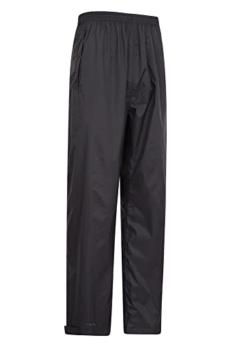 Mountain Warehouse Sobrepantalón Impermeable Pakka para Hombre - Pantalón de Secado rápido, pantalón con Costuras termoselladas - para Viajar en Cualquier época del año Negro XL