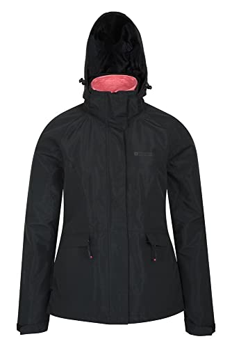 Mountain Warehouse Thunderstorm Chaqueta 3 en 1 Mujer - Abrigo con Parte Exterior Impermeable, Ajustable, Parte Interior de Lana Separable - para Viajar, al Aire Libre, Invierno Negro 32