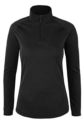 Mountain Warehouse Top térmico Interior de Manga Larga Talus para Mujer - Camiseta térmica cálida, Camiseta Ligera, Transpirable, Cuidado fácil, Invierno Negro 40