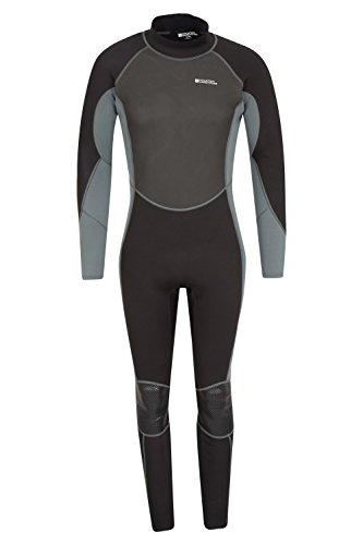 Mountain Warehouse Traje de Neopreno para Hombre -Cuerpo: 2.5mm, Ajuste Entallado, Traje de Neopreno con Costuras Planas, Cierre Ajustable en el Cuello -para Hacer Surf Carbón Small/Medium