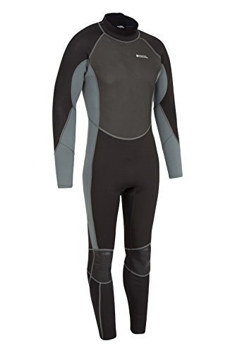 Mountain Warehouse Traje de Neopreno para Hombre -Cuerpo: 2.5mm, Ajuste Entallado, Traje de Neopreno con Costuras Planas, Cierre Ajustable en el Cuello -para Hacer Surf Carbón Small/Medium