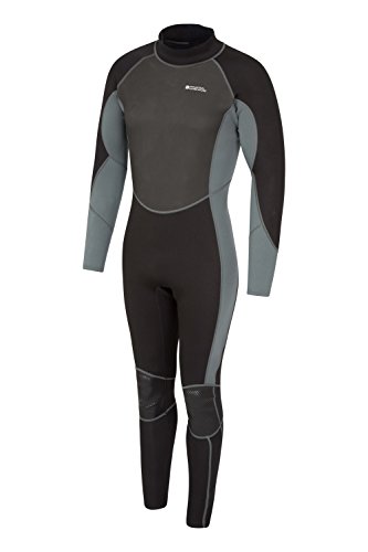 Mountain Warehouse Traje de Neopreno para Hombre -Cuerpo: 2.5mm, Ajuste Entallado, Traje de Neopreno con Costuras Planas, Cierre Ajustable en el Cuello -para Hacer Surf Carbón Small/Medium