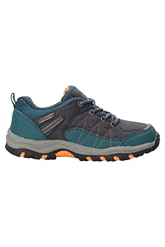 Mountain Warehouse Zapatillas Stampede para niños - Zapatillas de Correr con Suela de Gran Agarre, Zapatillas Impermeables, Zapatillas de Verano con Empeine Azul petróleo 30.5