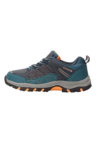 Mountain Warehouse Zapatillas Stampede para niños - Zapatillas de Correr con Suela de Gran Agarre, Zapatillas Impermeables, Zapatillas de Verano con Empeine Azul petróleo 30.5