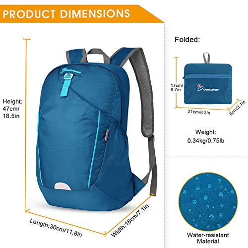 MOUNTAINTOP Mochila Plegable Unisex 28L Mochila Ligera Impermeable Mochila de Senderismo Ultraligera Mochila de Marcha Plegable Mochila para Deportes al Aire Libre Senderismo Bici Viajes Acampada