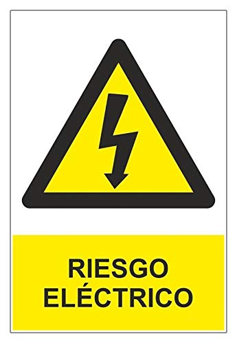 MovilCom® - Adhesivo RIESGO ELECTRICO 100x150mm homologado nueva legislación (ref.RD36607)