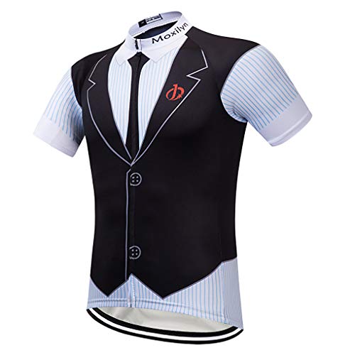 Moxilyn Camisetas de Ciclismo para Hombre, Camiseta Corta, Top de Ciclismo, Jerseys de Ciclismo, Ropa de Ciclismo, Mountain Bike/MTB Shirt, Transpirable y Que Absorbe El Sudor, Secado Rápido