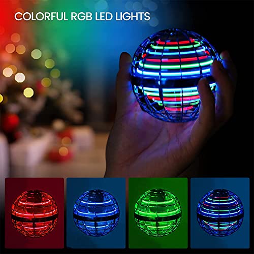 MQQ Juguetes Voladores, Nebula Orbe con RGB LED Luces, Fly Boomerang, Flying Orb Ball For Kid 360 ° Spinner Stearing Orbe, Drone For Principiantes Adultos Interior Al Aire Libre