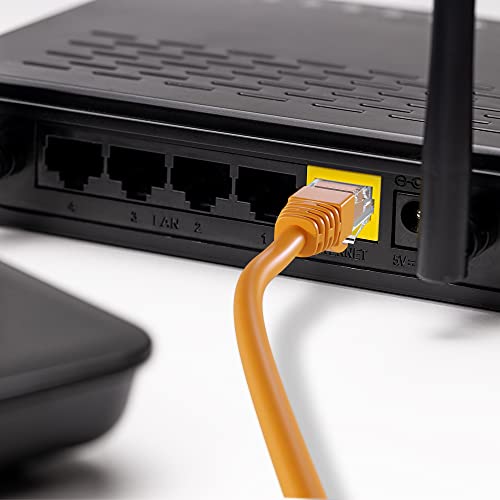 Mr. Tronic 50m Cable de Instalación Red Ethernet Bobina | CAT6, AWG24, CCA, UTP | LAN Gigabit de Alta Velocidad | Conexión a Internet | Ideal para PC, Router, Modem, Switch, TV (50 Metros, Naranja)
