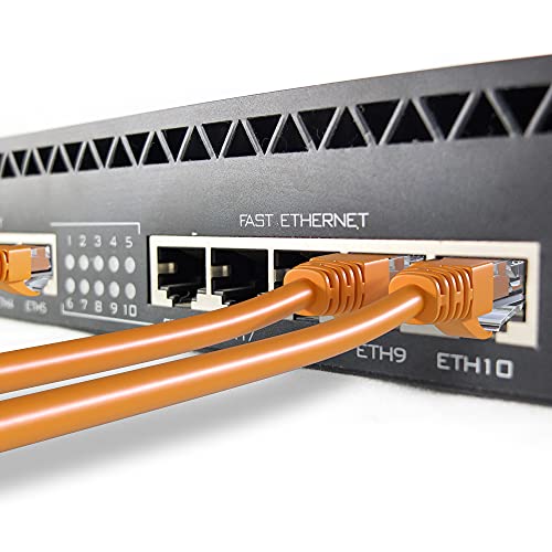 Mr. Tronic 50m Cable de Instalación Red Ethernet Bobina | CAT6, AWG24, CCA, UTP | LAN Gigabit de Alta Velocidad | Conexión a Internet | Ideal para PC, Router, Modem, Switch, TV (50 Metros, Naranja)