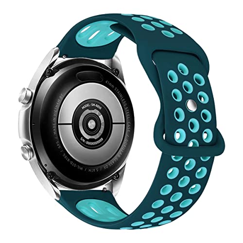 MroTech Correa Compatible con Samsung Galaxy Watch 3 41mm/Galaxy Watch4 40mm 44mm/4 Classic 42mm 46mm/Active/Active2 40mm 44mm Pulsera Repuesto para Garmin Vivoactive 3/Music Banda 20mm Silicona-Azul