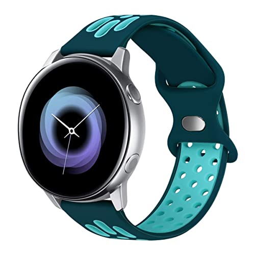 MroTech Correa Compatible con Samsung Galaxy Watch 3 41mm/Galaxy Watch4 40mm 44mm/4 Classic 42mm 46mm/Active/Active2 40mm 44mm Pulsera Repuesto para Garmin Vivoactive 3/Music Banda 20mm Silicona-Azul