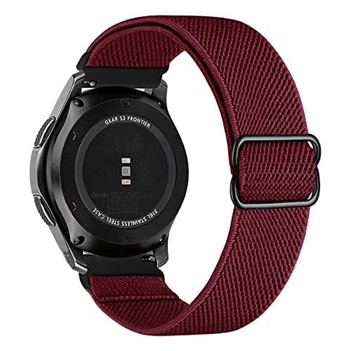 MroTech Correa Compatible Samsung Gear S3 Frontier/Galaxy Watch 3 45mm/Galaxy Watch 46mm Pulsera de Repuesto para Stratos/Stratos2/2/2S/Pace/GTR 47mm/GTR 2/GTR 2e Banda Nailon 22mm-Nylon Rojo Oscuro