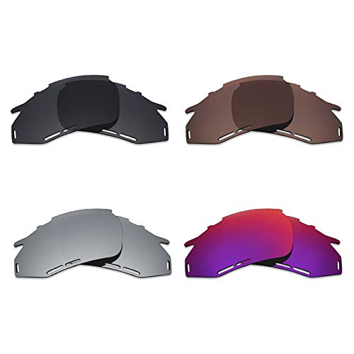 Mryok 4 pares de lentes polarizadas de repuesto para gafas de sol Rudy Project Fotonyk – negro/bronce marrón/plateado titanio/sol medianoche