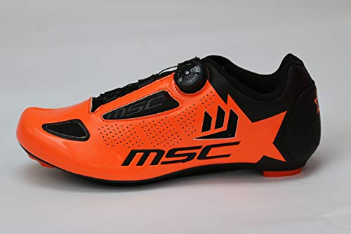 MSC Bikes Aero Road Zapatilla de Ciclismo, Adultos Unisex, Naranja, 45