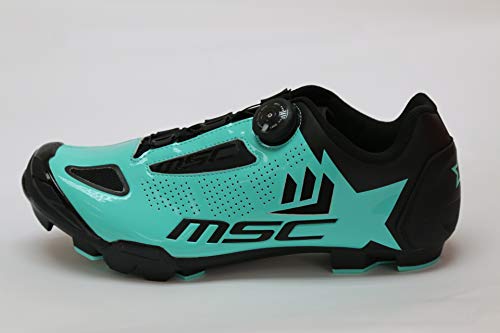 MSC Bikes Aero XC Zapatilla de Ciclismo, Adultos Unisex, Turquesa, 43