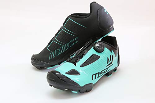 MSC Bikes Aero XC Zapatilla de Ciclismo, Adultos Unisex, Turquesa, 43