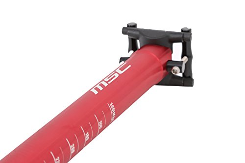 MSC Bikes MSC 31.6 mm 410 mm. Alu7075T6. Straight - Tija de sillín de Ciclismo, Color Rojo anodizado