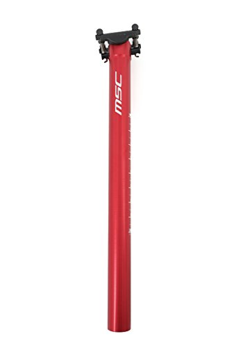 MSC Bikes MSC 31.6 mm 410 mm. Alu7075T6. Straight - Tija de sillín de Ciclismo, Color Rojo anodizado
