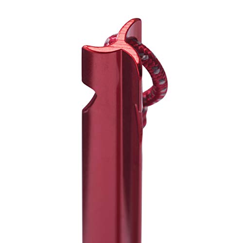 MSR Groundhog - Juego de piquetas para Tiendas de campaña (8 Piezas), Color Rojo
