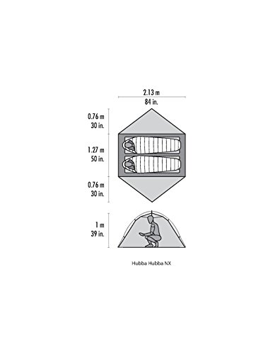 MSR Hubba NX Tienda de campaña, Niñas, Unset, 2 Person, Without Xtreme Waterproof Coating