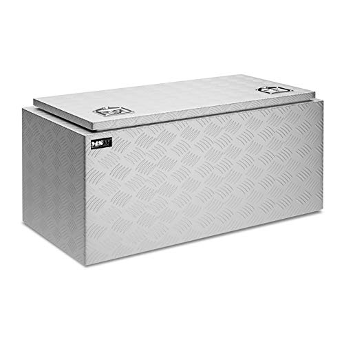MSW Caja De Herramientas De Aluminio Cofre Estriado MSW-ATB-910 Grosor del material: 1,3 mm, 91 x 44,5 x 43 cm, Volumen de 119 Litros