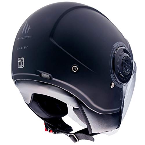 MT HELMETS 12830000135 Casco para Moto, Accesorio Unisex para Adultos, Negro Opaco, M