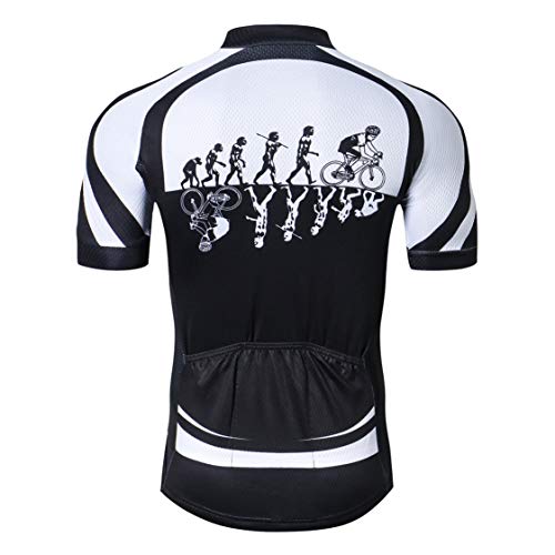 MTB Jersey para Hombre Ciclismo Manga Corta Bicicleta Zip Mountain Road Ropa Bicicleta Top Camisas Racing Ciclo Jersey Hombres Montando Negro XXXL