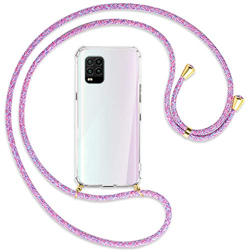mtb more energy® Collar Smartphone para Xiaomi Mi 10 Lite 5G (6.57'') - Unicornio Morado/Oro - Funda Protectora ponible - Carcasa Anti Shock con Correa para Hombro
