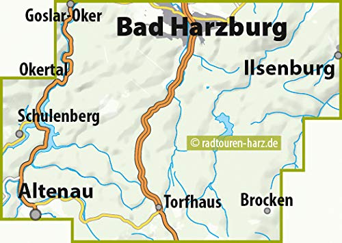 MTB Trail-Karte Harz: Bad Harzburg - Okertal - Altenau - Brocken 1 : 25 000: Nr. 3 | Wasser- und reißfeste Mountainbike-Karte