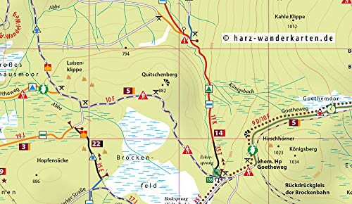 MTB Trail-Karte Harz: Bad Harzburg - Okertal - Altenau - Brocken 1 : 25 000: Nr. 3 | Wasser- und reißfeste Mountainbike-Karte