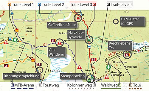 MTB Trail-Karte Harz: Bad Harzburg - Okertal - Altenau - Brocken 1 : 25 000: Nr. 3 | Wasser- und reißfeste Mountainbike-Karte