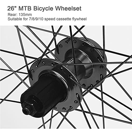 Mtb Wheelset 26 "ruedas De Bicicleta De La Aleación De Aluminio De Aleación De Aleación De Aleación De Aluminio 32h, Ruedas De Aleación De Aluminio De Alta Resistencia, Rueda De Bicicleta Negra, 7-10