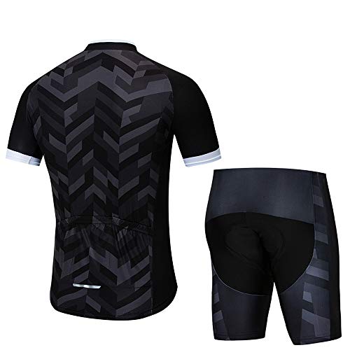 MTBHW Conjunto Traje Ciclismo para Verano Maillot Ciclismo y Pantalones Cortos Bicicleta con 3D Gel Pad Equipacion Ropa Ciclismo Hombre