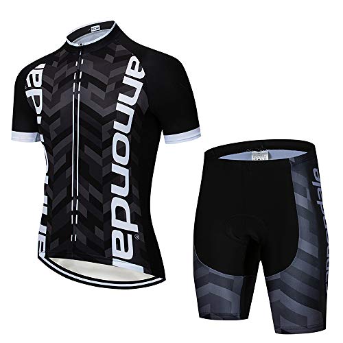 MTBHW Conjunto Traje Ciclismo para Verano Maillot Ciclismo y Pantalones Cortos Bicicleta con 3D Gel Pad Equipacion Ropa Ciclismo Hombre