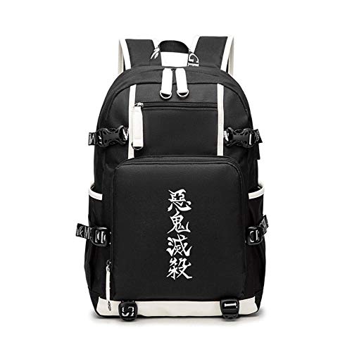 MUATE Anime Ghost Slayer USB Mochila De Impresión Estudiante Cosplay Mochilas Escolares Mujeres Hombres Bolsa De Viaje Portátil