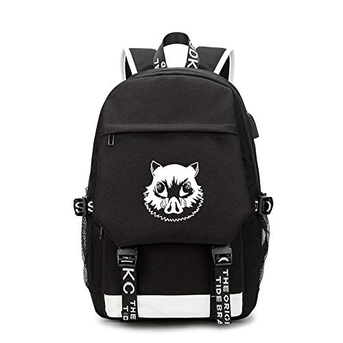 MUATE Anime Ghost Slayer USB Mochila De Impresión Estudiante Cosplay Mochilas Escolares Mujeres Hombres Bolsa De Viaje Portátil