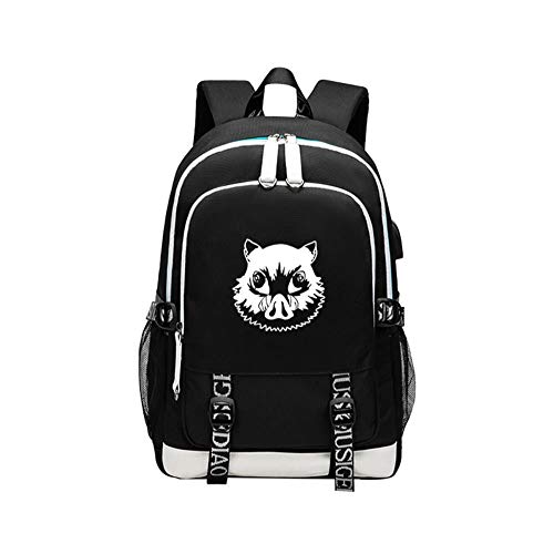 MUATE Anime Ghost Slayer USB Mochila Unisex Mochilas Escolares Mujeres Hombres Mochila Portátil Grande para Viaje