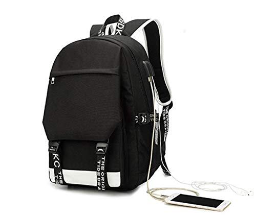 MUATE Anime Ghost Slayer USB Mochila Unisex Mochilas Escolares Mujeres Hombres Mochila Portátil Grande para Viaje