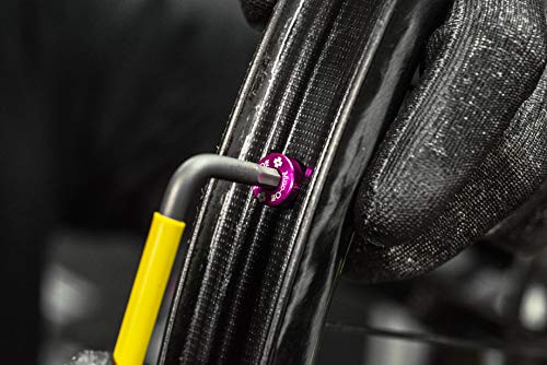 Muc-Off 1058 - Válvulas Presta sin cámara de Color Rosa, 44 mm, válvulas de Bicicleta sin Fugas con Herramienta de extracción de núcleo de válvula integrada