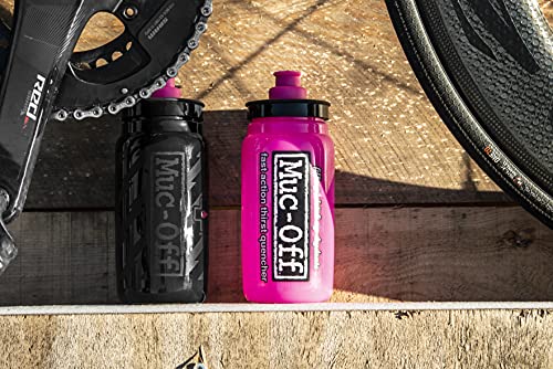 Muc-Off Botella de Agua Modelo Elite Fly Rosa, 550 Ml - Bidón de Agua de Deporte Ligero, sin BPA, con Tapón Ergonómico Para Mejor Flujo - 100% Reciclable