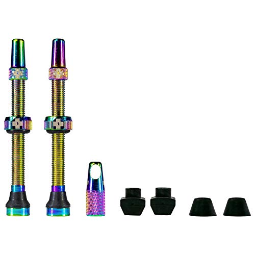 Muc-Off Juego VALVULAS TUBELESS 80mm ALU.Arco Iris, Adultos Unisex, Multicolor (Multicolor), Talla Única