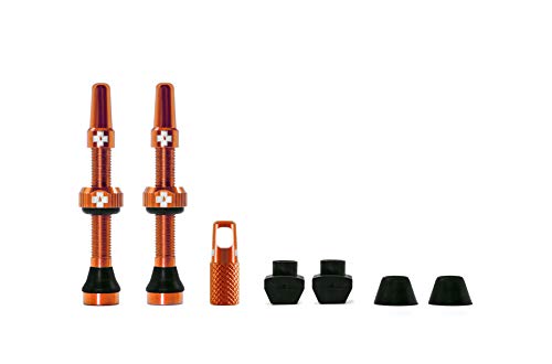 Muc-Off - Válvulas Presta sin cámara de Color Naranja, 44 mm, válvulas de Bicicleta sin Fugas con Herramienta de extracción integrada de núcleo de válvula
