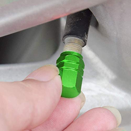 MUCHEN SHOP Tapa de Válvula de Neumático,20 Piezas Tamaño Universal Tapones Ruedas Coche de Aluminio para Neumáticos de Bicicleta de Moto de Coche(Verde,Azul Cielo,Gris Claro,Naranja,Púrpura)