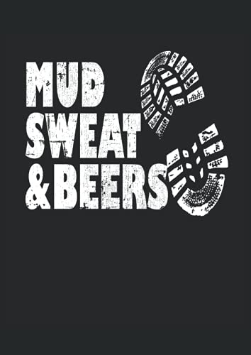 Mud Sweat And Beers Carrera de obstáculos OCR: Cuaderno punteado, DIN A4 (21x29,7 cm), 120 páginas, papel color crema, cubierta mate