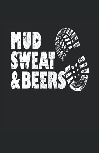 Mud Sweat And Beers Carrera de obstáculos OCR: Cuaderno punteado, DIN A5 (13,97x21,59 cm), 120 páginas, papel color crema, cubierta mate