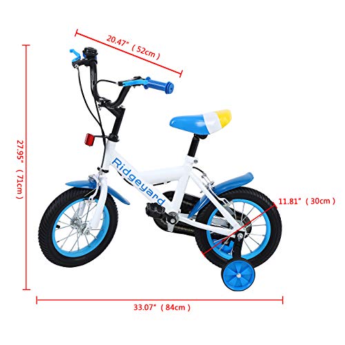 MuGuang - Bicicleta infantil de equilibrio para niños de 3 a 6 años (azul)