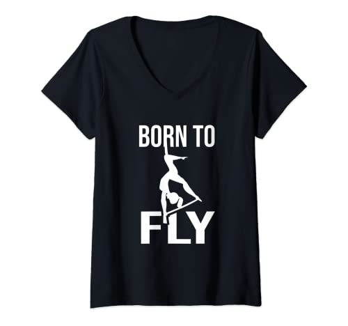 Mujer Aérea de danza de la mosca aérea de la danza aérea traje de baile Camiseta Cuello V