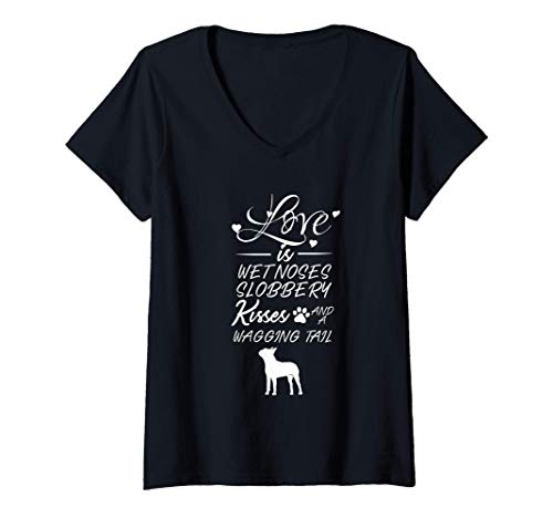 Mujer Bouvier de Flanders Love My Dog Quotes Camiseta Cuello V